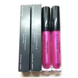 2 Young Living Savvy Minerals Lip Gloss Headliner Shimmery Fuchsia Pink New